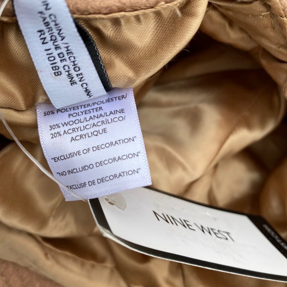 Nine West Womens Newsboy Cabbie Cap Tan Wool Blend Adjustable #4719 NWT $34 - Picture 4 of 9